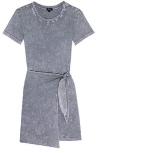 Rails Edie Faux Wrap Tie T-shirt Dress Acid Wash XS Fitted Bodycon Summer Spring